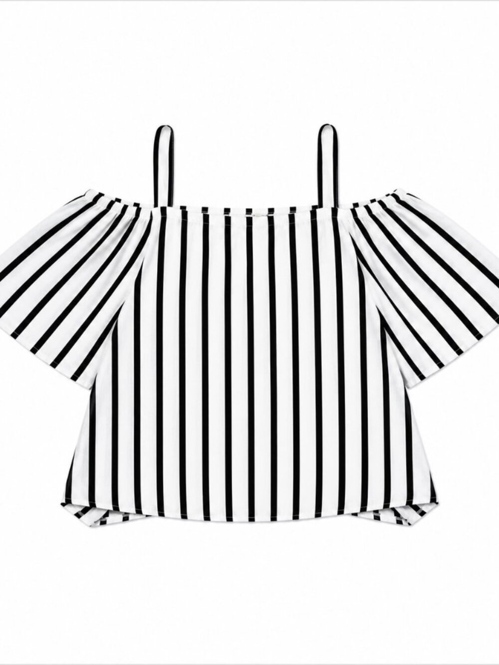 🖤🤍 HAUTE MONDE Striped Off-Shoulder Top – Size S